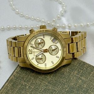 Gold Michael Kors Runway Watch with Date Display